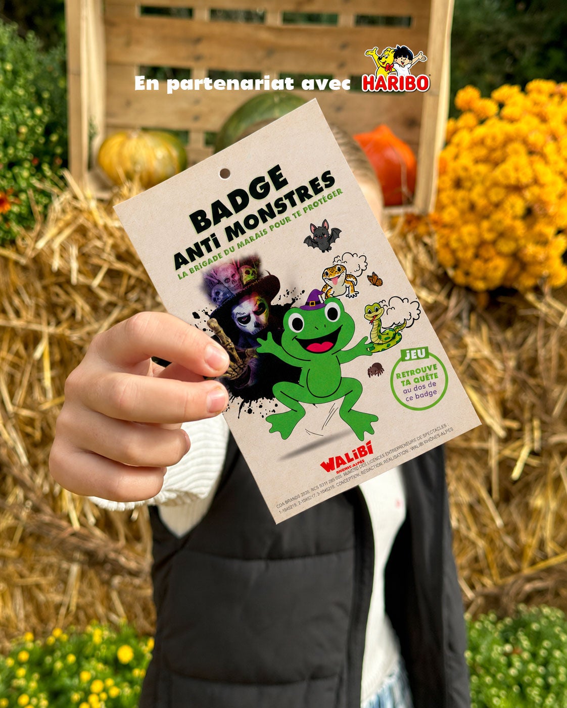 Badge anti-monstres pour enfant à Halloween Walibi Lyon